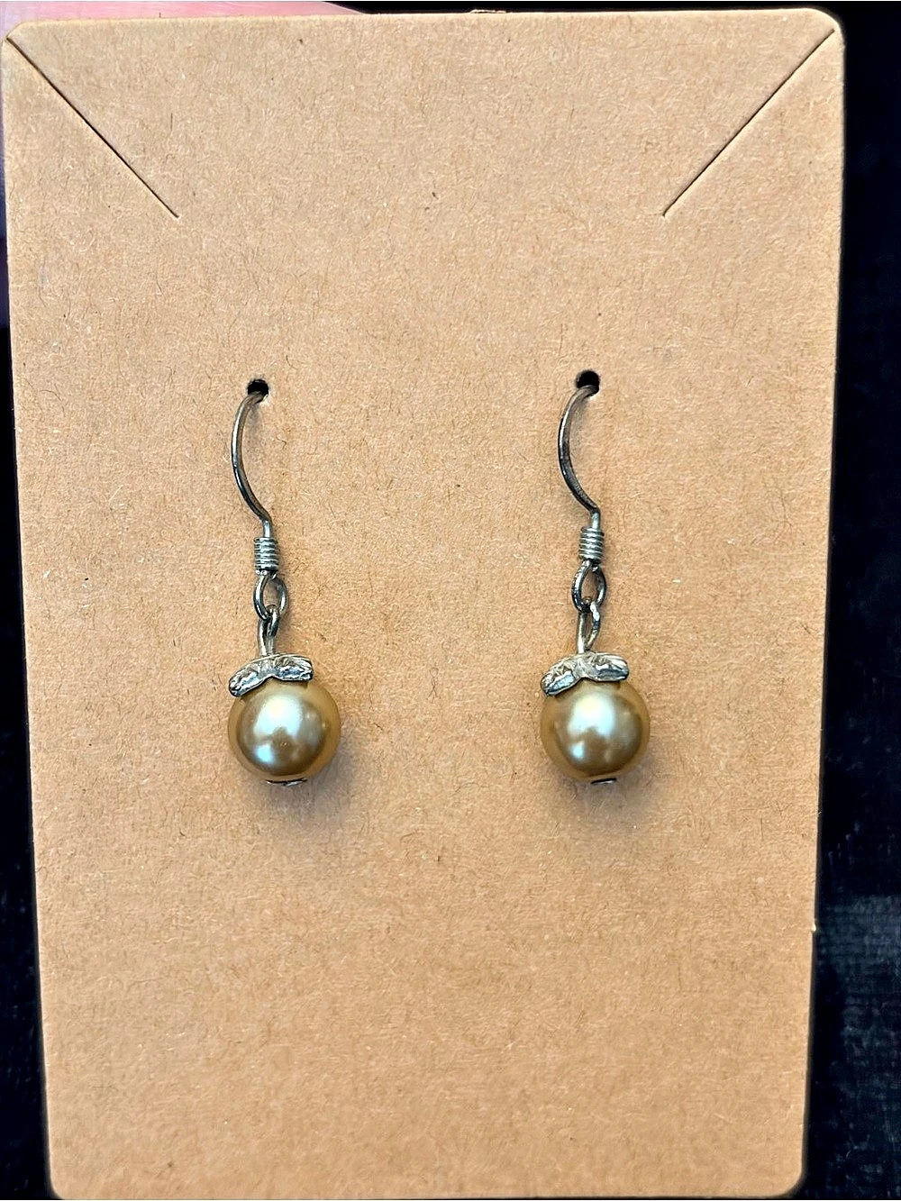 Gold Pearl Drop Floral Earrings